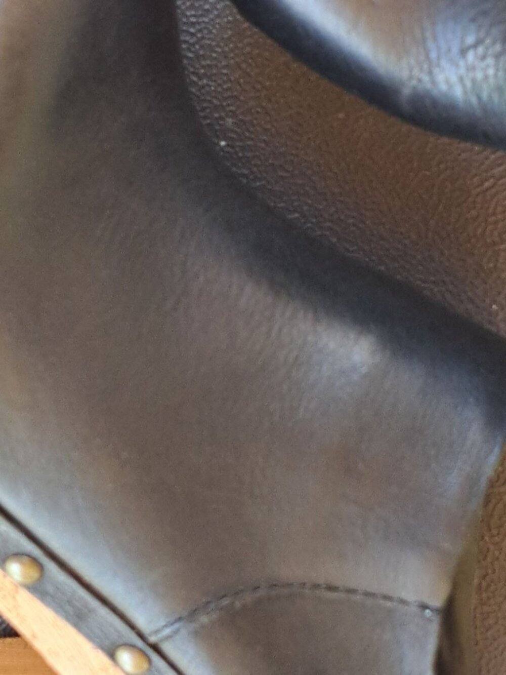 Kork-Ease Sudbury Black Leather Clogs 7 Wooden Block Heels Studded Slip-On Mules - Picture 3 of 11
